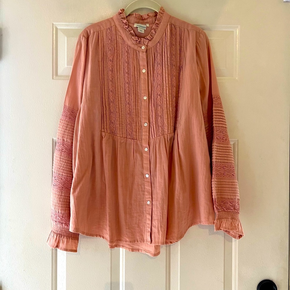 Sundance peach blouse size large
